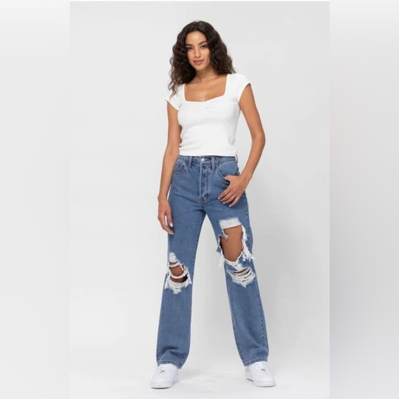 Cello Jeans | Distressed Jeans | Size 5 Cello Jeans | High Rise Dad Jean - Picture 2 of 11